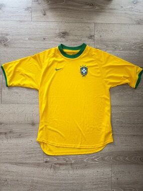 Vintage Brazil 2000-02 Home Nike Dri-Fit Jersey Mens L